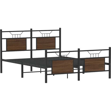 vidaXL Giroletto senza Materasso Rovere Marrone 150x200 cm Truciolato (1/5)