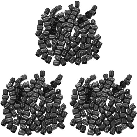 300 tappi valvola di ricambio in plastica nera. Per auto, camion, moto e quad. Tappi Schrader.