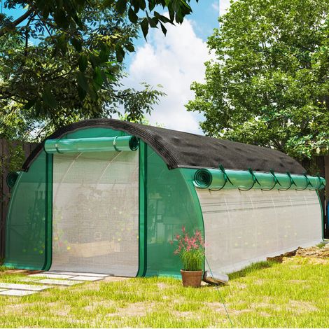 Foliengewächshaus 6 x 3 x 1,98 m mit 12 Fenstern, Rolltür und verzinktem Stahl (1/5)