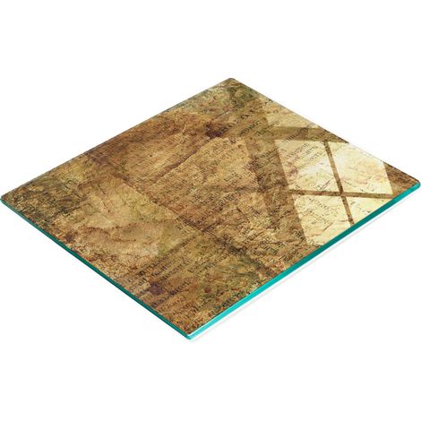 Tabla de cocina decorativa multifuncional de cristal con papel vintage, 60x52 cm (1/5)
