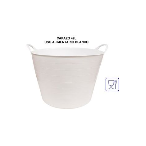 Nacelle agricole usage alimentaire plastique 42 L blanc 52x45x37cm