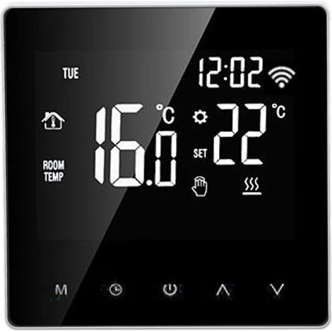 ME81H Thermostat Intelligent WiFi 5-90°C - Compatible , Écran LCD Tactile - pour Chauffage au Sol, Chaudière à Gaz, Eau Chaude (Blanc, 3A, AC230V 50/60Hz) (1/5)