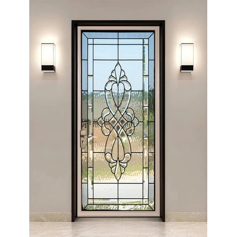 Vitrail Autocollant Porte Affiche 3D pour Chambre Auto-adhésif Amovible Murale Décoration 77X200cm (1/5)