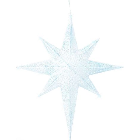Decorazione per Interno ed Esterno con Luci a LED Stella Bianca in Metallo Osma