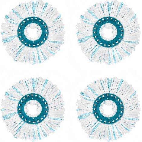 Lot de 4 recharges de serpillière – Compatibles avec systèmes de lavage – Microfibre – Pour tous types de sols (1/5)
