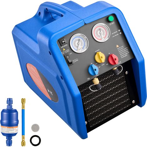 Mophorn Máquina portátil para recuperación de refrigerante, 1 HP 220V 50Hz, con doble cilindro, protección automática y motor de 1450 RPM, ideal para sistemas HVAC y recuperación de vapor y líquido. (1/5)