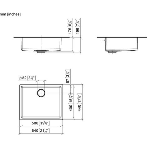 DORNBRACHT 38500004-86 Évier individuel SÉRIE NEUTRE 38500004