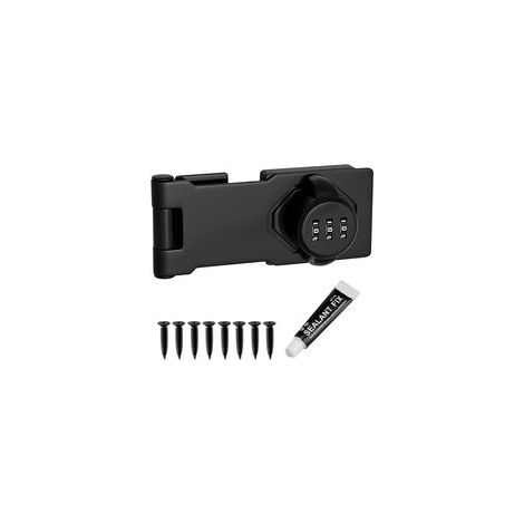 Serrure combinée sans clé, serrure à code 3 chiffres pour armoires et placards, serrure de porte de 11,4 cm avec bouton tournant et verrouillage par mot de passe, vis incluses — Noir (1/5)