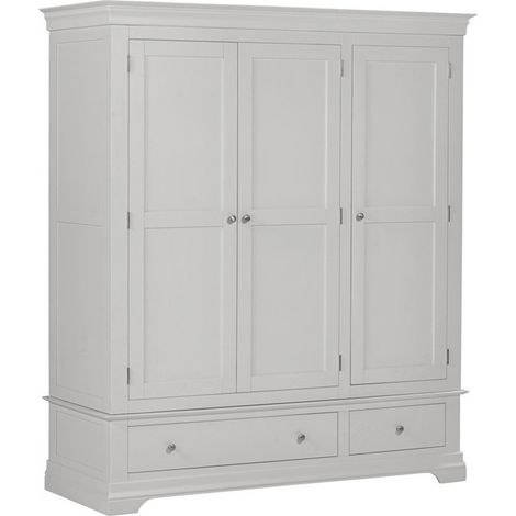 Bordeaux 3 Door Wardrobe - L63 x W162 x H193 cm - Pebble Grey