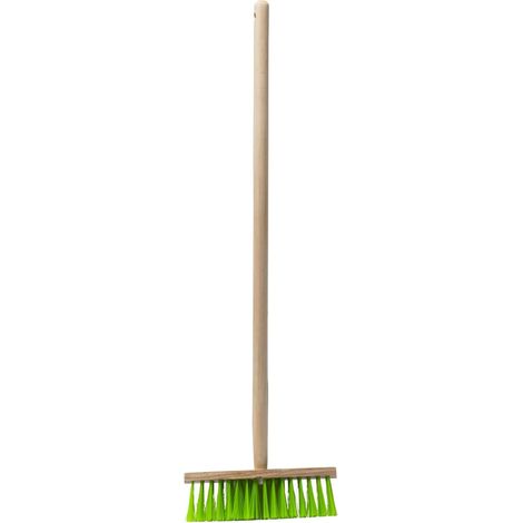 1 Balai Enfant 76cm Bois Vert Manche Pin 24mm Jardinage Balcon Terrasse