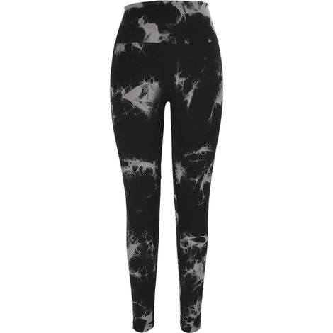 Leggings Femme Tie Dye Noir Haute Taille Respirant Yoga Confortable Élastique (1/5)