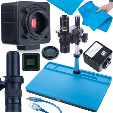 Microscopio digital Rosfix Earth Pro MCEP-0.5X con c谩mara Crux PRO KMCP-HDMI-USB de 5 MP y tapete de silicona de 380 x 260 mm.