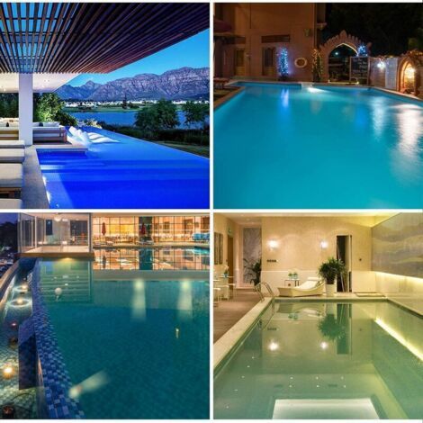 Faretto LED RGBW Par56 da 18 W per piscina, illuminazione a LED per piscina, lampada per piscina IP68, faretto LED per piscina 12 V CA/CC, faretto LED per piscina con telecomando (equivalente a lampad (1/4)