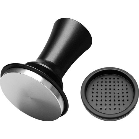 58 mm Kaffeestampfer, Kaffeestampfer aus Edelstahl, schwarz kalibrierter Espressostampfer, Kaffeestampfer, abnehmbarer Kaffeestampfer für Kaffeeliebhaber