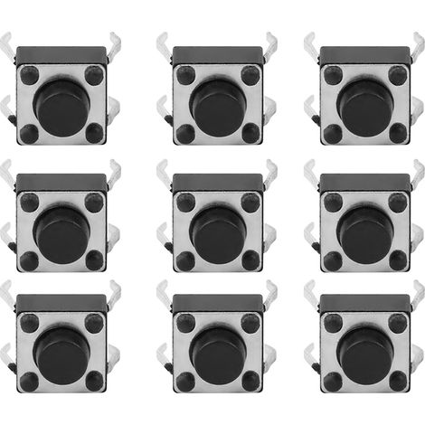 Lot de 100 mini-interrupteurs tactiles momentanés à bouton-poussoir (6 x 6 x 5 mm) (1/5)