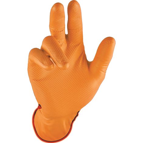 Guanto monouso Grip Arancione Taglia 9, nitrile, 50 pezzi/confezione
