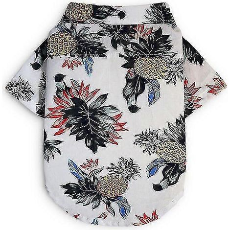Ropa para perros estilo hawaiano Ropa para bulldog francés Ropa de verano para perros pequeños y medianos Cachorro Chihuahua Ropa Perro Pug Piña blanca (1/5)