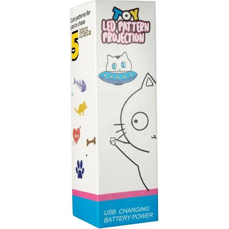 Juguete interactivo para gatos, recargable, con 5 patrones verdes y rayos ultravioleta, luz roja. (1/5)