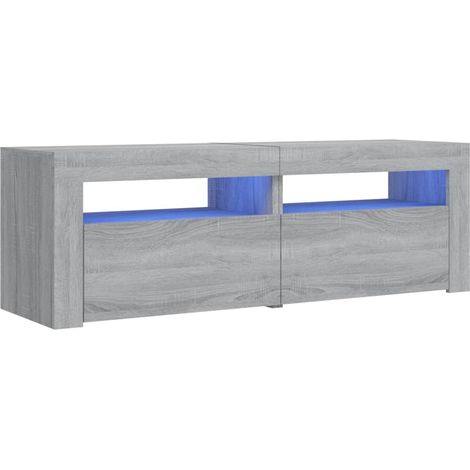 Mobile TV multimediale scaffale per televisione televisione buffet sala da pranzo soggiorno camera da letto con luci a LED sonoma 120 x 35 x 40 cm grigio 020026799