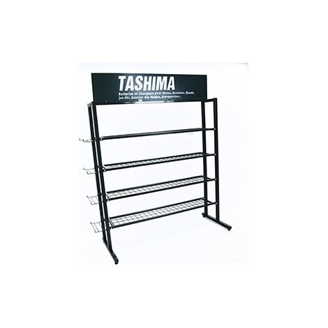 Espositore per Batterie - Per 30 a 50 Batterie - L: 143cm - L: 50cm - H: 168cm - pl