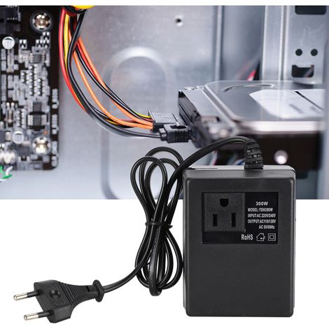 Eosnow – Convertisseur de tension 300W AC 220V à 110V – Adaptateur prise UE – Résistant à la chaleur – Compact et léger pour voyages