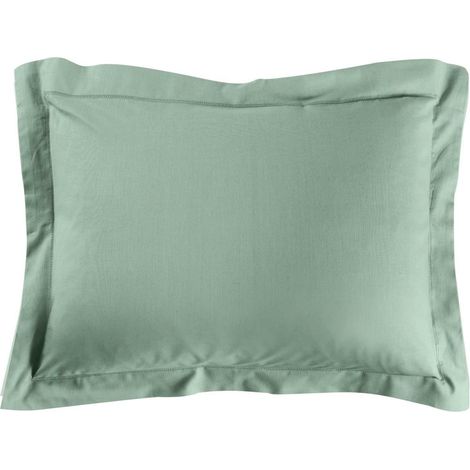 Taie d'oreiller 50 x 70 cm uni 57 fils lina +point bourdon Sauge