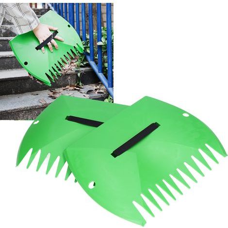 Two plastic garden rakes for collecting dead leaves and cleaning the ground. (1/5)