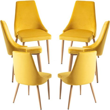 Packs Sillas Comedor - Pack 6 Sillas Stoik Wood - Amarillo (1/5)
