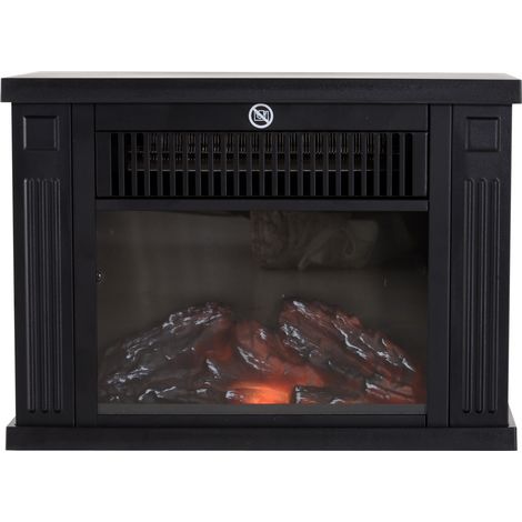 Chimenea eléctrica de pie con efecto llama 600/1200 W 34 x 17 x 25 cm negra (1/5)