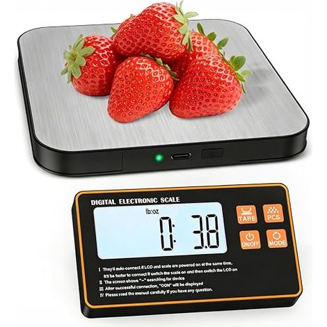 Kitchen Scales with Split Display, High Accuracy 15kg/1g, LCD Magnetic Display, 7 Units, Counting Function and Tare Function, Food Scale for Pastry, Kitchen (1/5)