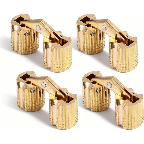 Bisagra cilíndrica, 4 piezas de bisagras de barril de latón, bisagras invisibles ocultas de 180° para puertas de armarios (8 mm)