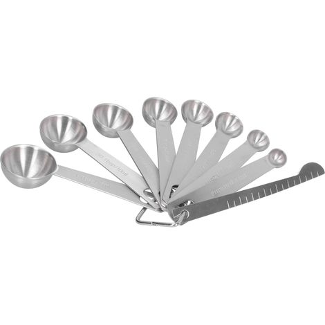 Stainless Steel Measuring Spoon with Scale Seasoning Spoon Set Baking Tool for Home Kitchen9Pcs/Set (1/5)