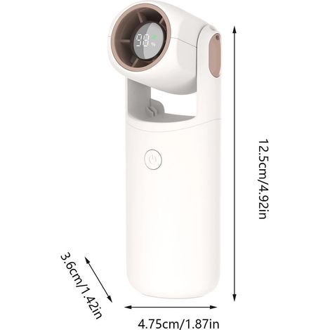 Ventilateur portable-5vitesses réglables, écran numérique, 3 000mAh grand Batterie– pour bureau, maison, voyage et extérieur – blanc (1/4)
