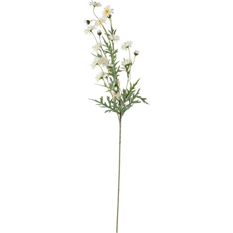 Chrysanthème Giroflée Artificiel - 18 Têtes Fleurs En Soie Réalistes - Décoration Intérieure Table Mariage Bureau - Blanc (1/5)