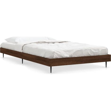 Cadre de lit chêne marron 100x200 bois d'ingénierie (1/5)