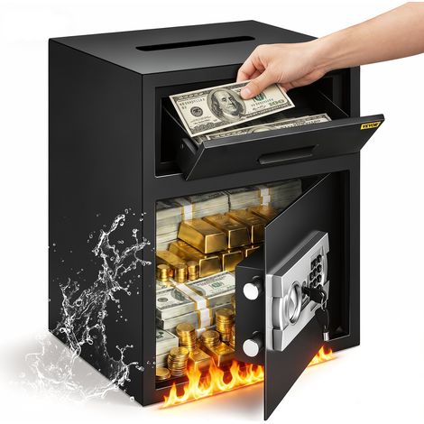 VEVOR Cassaforte da Armadio 48 L (36x30x45CM), Cassaforte da Mobile con Slot di Rilascio, Cassaforte da Cassetto in Acciaio, Cassaforte Elettronica con Borsa Ignifuga per Documenti, per Gioielli e Con (1/5)