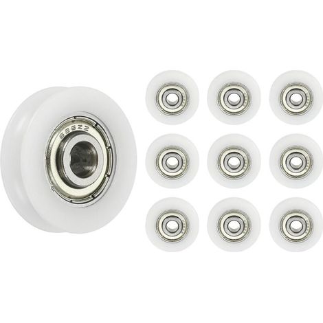 10pcs U608ZZ Poulie en Nylon avec Roulement à Billes à Gorge en U 8x30x10mm U Roue à Rouleaux Rainurée (GCr15) Roulements en Acier Chromé, ABEC3