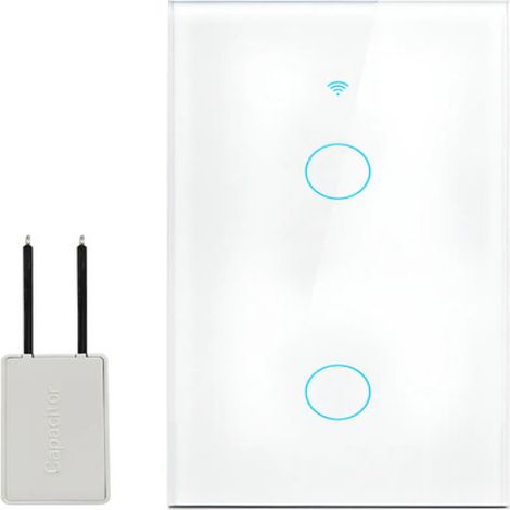 Beyamis Interrupteur WiFi 2 voies - Domotique Alexa compatible blanc