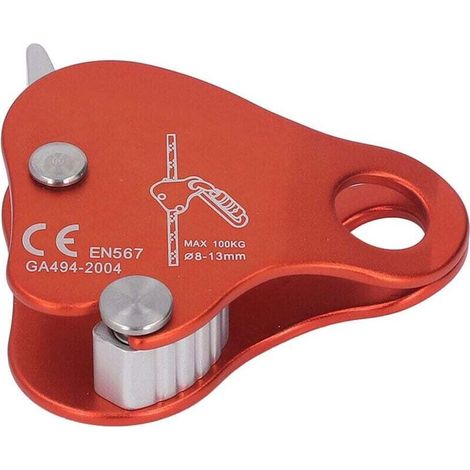 Bloqueur de Corde d'Escalade en Alliage d'Aluminium Autobloquant 8-13mm Bloqueur de Bloqueur de Corde d'Escalade pour Escalade en Plein Air Alpinisme Orange