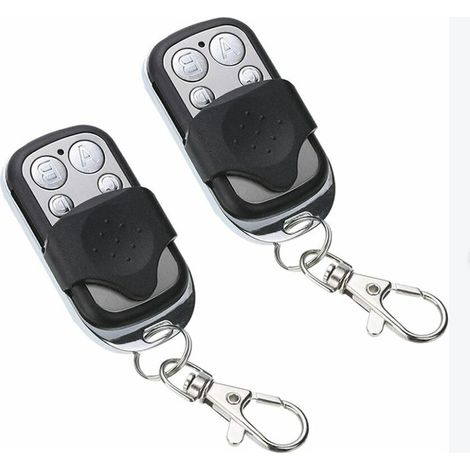Télécommande sans fil, clonage à distance programmable d'automatisation, ABS et aluminium de haute qualité, télécommande de porte universelle pour portes de garage automatiques [2 pièces] (1/4)