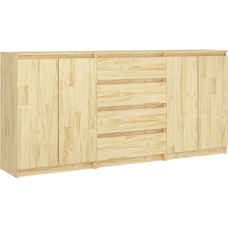 Side Cabinets 3 pcs Solid Pinewood vidaXL