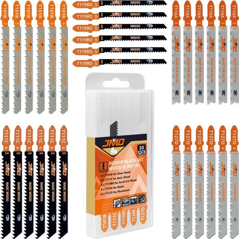 30pcs T101B T111C T119BO T118A T127D Assorted Jigsaw Blades for Wood and Metal, Mixed Jigsaw Blades Compatible with etc (1/5)