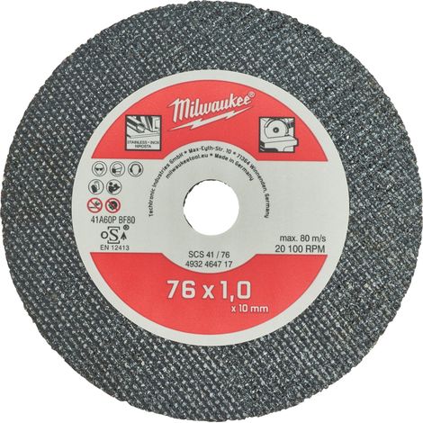 DISCO DA TAGLIO PRO PLUS INOX 76X1 SCS 41 - 76 - 5 PEZZI - MILWAUKEE (1/5)