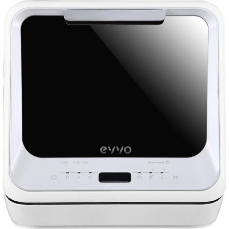 EVVO Lave-vaisselle de petite taille, compact et sans installation, pour bureau ou comptoir, 2 services, 6 pogrammes (1/5)
