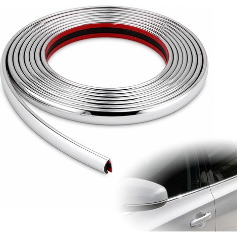 Bande Chrome Voiture Adhésive 8mmx5m, chromé, Baguette de Finition (1/5)