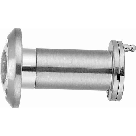 Viseur de porte 200° grand angle avec cache confidentialité robuste chrome brossé (1/5)