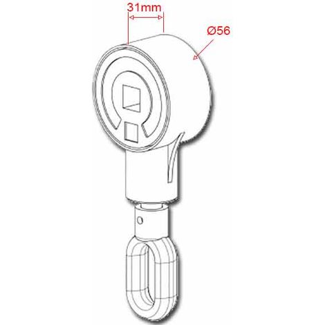 Treuil Store Banne 1/3 - Carré 13mm - 11Nm - Blanc - MITJAVILA (1/3)