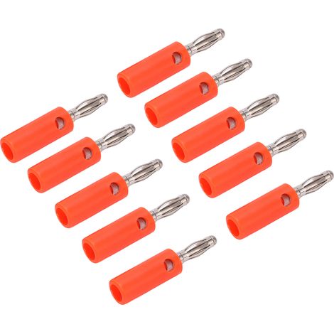 Packung mit 10 vergoldeten (22.090) 4mm Bananensteckern für elektronische Geräte (rot) (1/5)