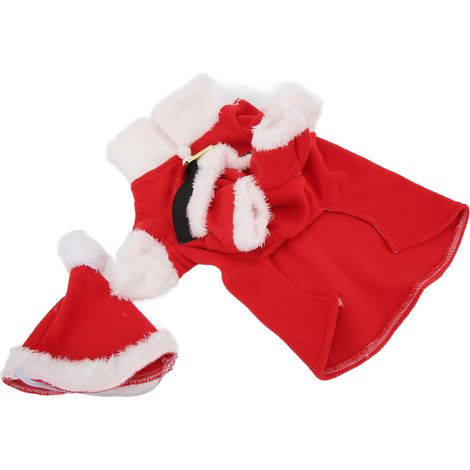 Costume de Noël pour chien, sweat à capuche d'hiver avec bonnet Père Noël pour chiens de petite, moyenne et grande taille (taille S). (1/5)