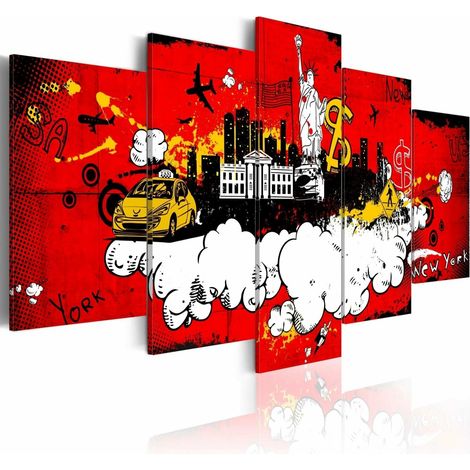 Tableau bande dessinée new-yorkaise - 200 x 100 cm (1/4)